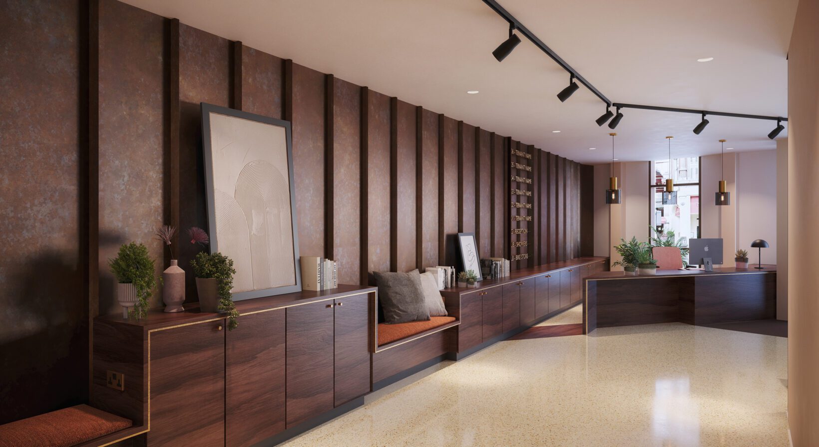 CGI depicts newly refurbished building reception